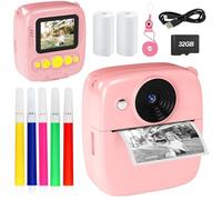 YADODO Fotocamera istantanea per bambini 2.0" 1080P - Fotocamera per bambini con carta da stampa e scheda 32 GB, fotocamera digitale per bambini, regalo per ragazze ragazzi 3-12 anni (rosa)