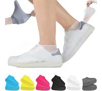 Yaepoip Affection Anti-Slip Waterproof Shoe Covers, Anti Slip Waterproof Shoe Covers, Affection Shoe Covers, Water Proof Shoe Covers, Anti Slip Washable Reusable Boots Cover (M,White)