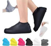 Yaepoip Affection Anti-Slip Waterproof Shoe Covers, Anti Slip Waterproof Shoe Covers, Affection Shoe Covers, Water Proof Shoe Covers, Anti Slip Washable Reusable Boots Cover (S,Black)