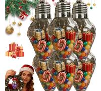 Yaepoip Christmas Light Bulb Gift Jar - Jumbo Christmas Lights, Forget Boring Boxes, Give Your Presents a Glow-up (SIX)