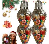 Yaepoip Christmas Light Bulb Gift Jar - Jumbo Christmas Lights, Forget Boring Boxes, Give Your Presents a Glow-up (FOUR)