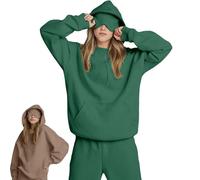 Yaepoip Comfort Airplane Mode Travel Hoodie with Eye Mask Built in, Wearable Blanket Hoodie with Hidden Pockets Unisex (Green,3XL)