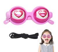 Yaepoip Crazy Prank Winking Blinking Eye Prank Toy Funny Glasses with Winking Eye Mechanism Kinetic Crazy Eyes Glasses with Strap (Pink)