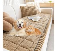 Yaepoip Sofa Cover for Dogs, Plush Pet Couch Cover, Non-slip Washable Ultra-Soft Quilted Sofa Protector for Dogs and Cats (Coffee,23.6×82.7 in)