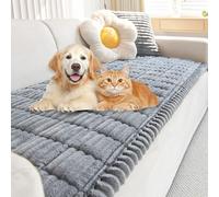 Yaepoip Sofa Cover for Dogs, Plush Pet Couch Cover, Non-slip Washable Ultra-Soft Quilted Sofa Protector for Dogs and Cats (Light Gray,31.5×82.7 in)