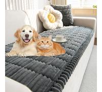 Yaepoip Sofa Cover for Dogs, Plush Pet Couch Cover, Non-slip Washable Ultra-Soft Quilted Sofa Protector for Dogs and Cats (Dark Gray,31.5×31.5 in)