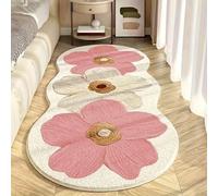 Yaepoip Soft Irregular Flower Pattern Rug, Non Slip Washable Flower Shaped Rug, Fluffy Irregular ShapedRug for Bedroom Dorm Bathroom Kitchen (A:Pink,50 * 120cm/19.69 * 47.24in)