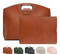 Yaepoip The 2-Piece Set, Sophisticated Business Waterproof Leather Laptop & Tote Set For 14-16 Inch (brown)