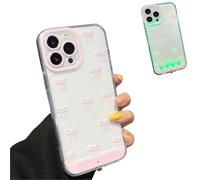 Yaepoip Vibrant LED Bowknot Phone Case for IPhone 17 16 15 14 13 Pro Max, Vibrant Led Bows Phone Case, Soft TPU Protective Cover (16,Pink)