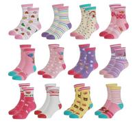 Yafane 12 paia Calze Bambino Antiscivolo in Cotone da 0 a 7 Anni Calzini per Neonato Unisex Calzini per Bambina e Bambino e Ragazzi (IT, Età, 3 anni, 5 anni, Multicolor 24)