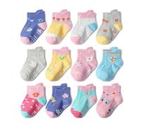 Yafane 12 paia Calze Bambino Antiscivolo in Cotone da 0 a 7 Anni Calzini per Neonato Unisex Calzini per Bambina e Bambino e Ragazzi (IT, Età, 3 anni, 5 anni, Multicolor 13)