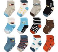 Yafane 12 paia Calze Bambino Antiscivolo in Cotone da 0 a 7 Anni Calzini per Neonato Unisex Calzini per Bambina e Bambino e Ragazzi (IT, Età, 3 anni, 5 anni, Multicolor 20)
