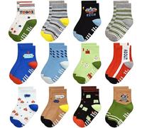 Yafane 12 paia Calze Bambino Antiscivolo in Cotone da 0 a 7 Anni Calzini per Neonato Unisex Calzini per Bambina e Bambino e Ragazzi (IT, Età, 3 anni, 5 anni, Multicolor 21)