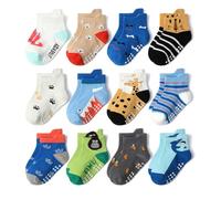 Yafane 12 paia Calze Bambino Antiscivolo in Cotone da 0 a 7 Anni Calzini per Neonato Unisex Calzini per Bambina e Bambino e Ragazzi (IT, Età, 3 anni, 5 anni, Multicolor 15)