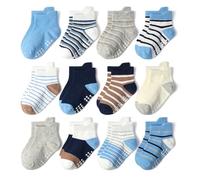 Yafane 12 paia Calze Bambino Antiscivolo in Cotone da 0 a 7 Anni Calzini per Neonato Unisex Calzini per Bambina e Bambino e Ragazzi (IT, Età, 3 anni, 5 anni, Multicolor 14)