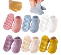 Yafane 6 Paia Calzini Antiscivolo Bambina in Cotone Calze Bambino Bimbi Neonato Calzini per Bambini e Bambine (IT, Età, 3 anni, 5 anni, Blu/Rosa/Viola/Giallo/Bianco)