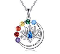 YAFEINI Chakra Collana Angelo Custode Ala/Albero della Vita Collana per le Donne 925 Sterling Silver Healing Balance Crystal Pendant Gioielli Ragazze