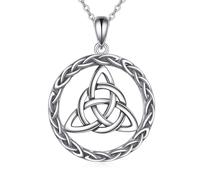 YAFEINI Collana celtica per uomo e donna, in argento Sterling 925, con nodo celtico, triquetra, triquetra, collana trinità, gioiello regalo per uomo