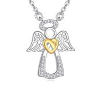 YAFEINI Collana con ciondolo a forma di angelo custode in argento Sterling 925 e zirconia cubica, regalo unico per donne