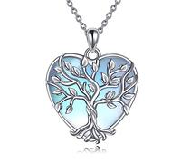 YAFEINI Collana con Ciondolo in Filigrana con Catena in Argento Sterling 925 con Pietre di Luna per Donne e Ragazze