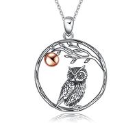 YAFEINI Collana con Gufo per Donna, Gioielli in Argento Sterling 925 con Ciondolo a Forma di Gufo, Regalo per Mamma e Amica