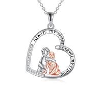 YAFEINI Fratello e sorella catena sorella regalo di fratello per sorella in argento Sterling fratello e sorella ciondolo collana gioielli per compleanno regali di Natale, Argento sterling