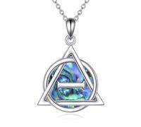 Yafeini Gioielli Celtici Irlandesi in Argento Sterling, Collana con Ciondolo a Nodo, Triquetra, Triangolo Irlandese, Cuore, Portafortuna Vintage, Amore, per Donne e Ragazze, 21x21 mm, Argento sterling