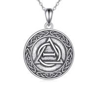 YAFEINI Therian - Collana in argento Sterling 925, con ciondolo a forma di triangolo, idea regalo per donne e uomini