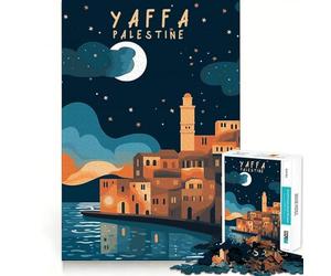 Yaffa Palestine Poster Art Puzzle da 1000 pezzi per adulti Gioco stimolante per la mente Superficie liscia senza sbavature Hobby affascinante per i momenti di svago (38x26cm)