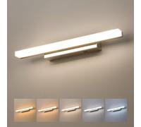 Yafido 40CM Luce Specchio Bagno LED, 5 Temperature di Colore IP44 Applique Bagno 230V, 10W 880LM Cromo Lampada, Barra di Illuminazione LED in Acrilico, 2700K 3500K 4000K 5000K 6000K