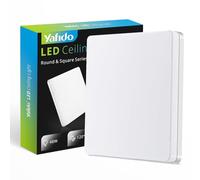 Yafido Plafoniera LED Soffitto Bagno 48W Pannello Plafoniere Cucina Lampada Interni, 4320LM Bianco Caldo 3000K IP44 Illuminazione Quadrata Ceiling Light Camera da Letto Ultra Slim Luce Scale Ø30cm
