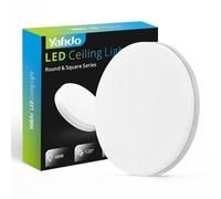 Yafido Plafoniera LED Soffitto Bagno 48W Pannello Plafoniere Cucina Lampada Interni, 4320LM Bianco Caldo 3000K IP44 Illuminazione Rotonda Ceiling Light Camera da Letto Ultra Slim Luce Scale Ø30cm