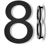 Yafimea Numero civico esterno 20 cm nero, Numero grande da parete con effetto galleggiante 3D, design moderno in plastica ABS resistente alle intemperie (8)
