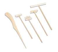 YAFIYGI Set di 5 attrezzi per rastrello da giardino Zen Mini accessori per la decorazione del giardino in miniatura Forniture da giardino Zen a grandezza naturale Strumenti manuali per la meditazione