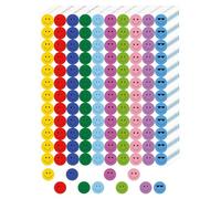 YAFLUG 1200 Pezzi Bollini Adesivi Colorati, Faccina Sorridente Adesivi Rotondi, Colorati Adesivi Ricompensa 10 Colori Adatto A Scuola, Ufficio, Casa, Adatto A Insegnanti E Genitori(A)