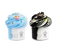 YAFLUG Set Di 2 Slime Per Ragazze: Slime Sirena Blu E Slime Gelato Bianco E Nero Soffice, Divertente Esperienza Sensoriale, Set Fai Da Te Per Bambini E Ragazzi, Regali Per Feste Di Compleanno