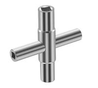 YAFULG 1 Pezzi Chiave Universale Per Contatori, 4-Modi Chiave Di Utility Chiave, Chiave Contatore Gas, Per Elettrico Acqua Gas Metro Scatola Armadio Cabinet (Argento)