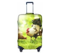yagDAA Bella copertura protettiva per valigie con stampa di galline, copertura per bagagli da viaggio, per valigie da 45-81 cm, bianco, L