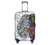 yagDAA Copertura per valigie con stampa cervello sinistro e destro, copertura per bagagli da viaggio, per valigie da 45-81 cm, bianco, M