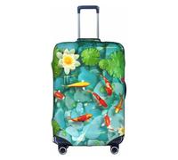yagDAA Copertura per valigie con stampa di carpa giapponese, copertura protettiva per bagagli da viaggio, per valigie da 45-81 cm, bianco, L