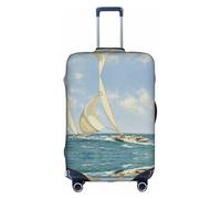 yagDAA Copertura protettiva per valigie con stampa di navi a vela, copertura per bagagli da viaggio, per valigie da 45-81 cm, bianco, XL
