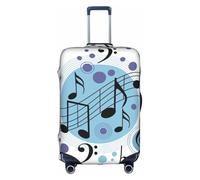 yagDAA Copertura protettiva per valigie da viaggio, con stampa a pois e note musicali, per valigie da 45-81 cm, bianco, S