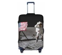 yagDAA Copertura protettiva per valigie da viaggio, con stampa astronauta sulla luna, per valigie da 45-81 cm, bianco, S
