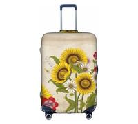 yagDAA Copertura protettiva per valigie da viaggio, con stampa di api, girasoli, margherite, rose, fiori, per valigie da 45-81 cm, bianco, XL