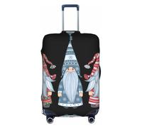 yagDAA Copertura protettiva per valigie da viaggio, con stampa di Babbo Natale e gnomo, per valigie da 45-81 cm, bianco, M