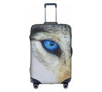 yagDAA Copertura protettiva per valigie da viaggio con stampa di lupo con occhi azzurri, per valigie da 45-81 cm, bianco, L