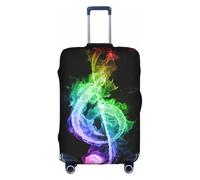 yagDAA Copertura protettiva per valigie da viaggio, con stampa di note musicali colorate, per valigie da 45-81 cm, bianco, L