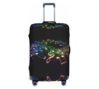 yagDAA Copertura protettiva per valigie da viaggio, con stampa di note musicali colorate, per valigie da 45-81 cm, bianco, XL