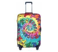 yagDAA Copertura protettiva per valigie da viaggio, con stampa di orso del Ringraziamento che balla, per valigie da 45-81 cm, bianco, S