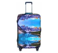 yagDAA Copertura protettiva per valigie da viaggio, con stampa di paesaggi di lago montagna, per valigie da 45-81 cm, bianco, L